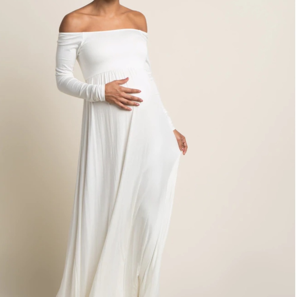 PinkBlush Maternity Off Shoulder Maxi Dress